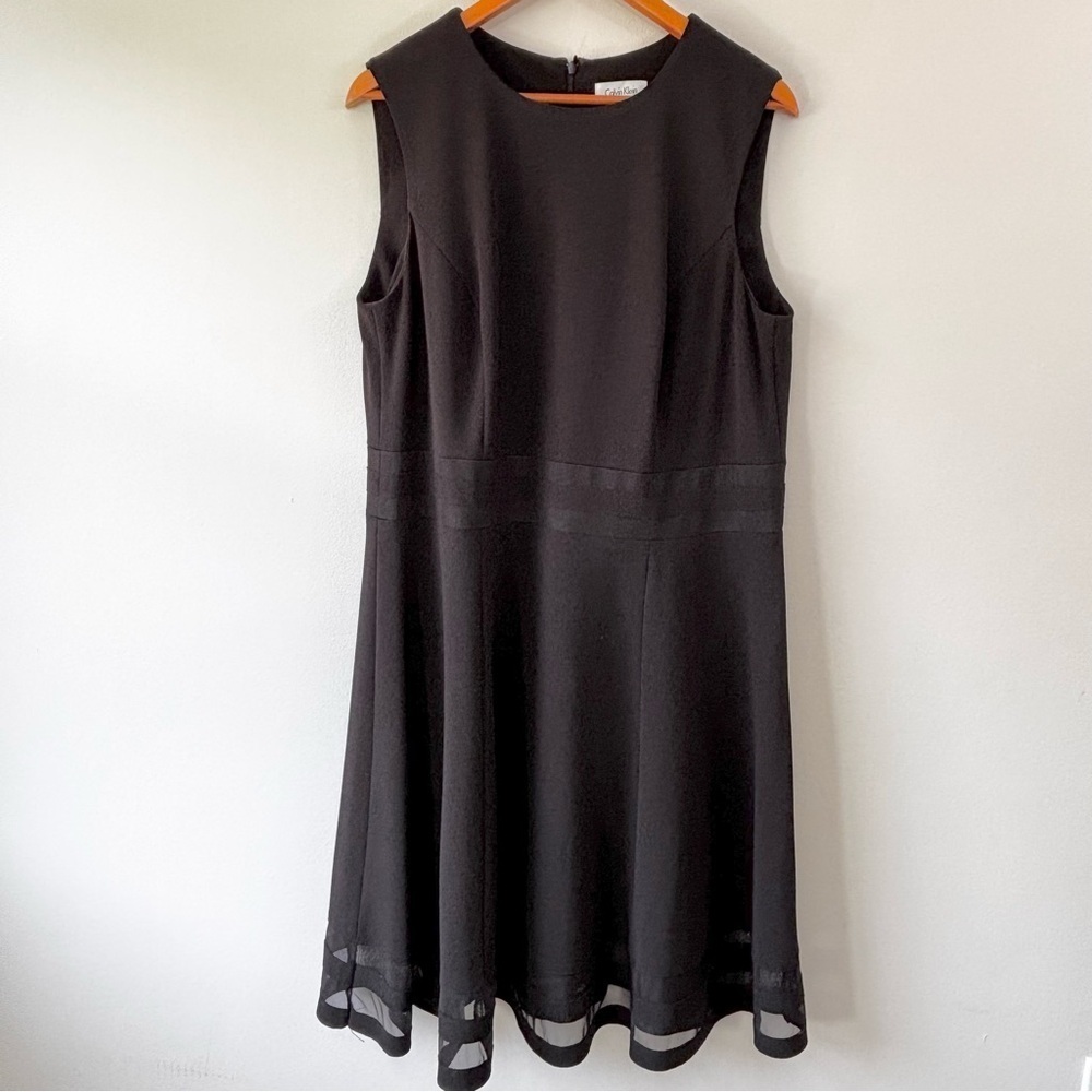 Calvin Klein black fit and flare dress